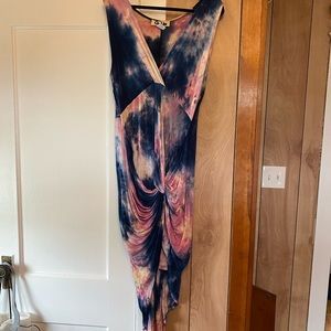 Tie dye wrap dress